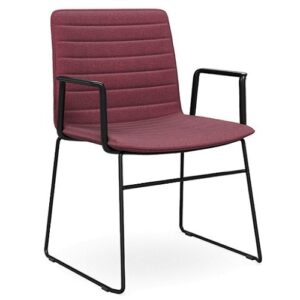 DD Nikola Sled Base Chair with Arm Rest in Black Frame
