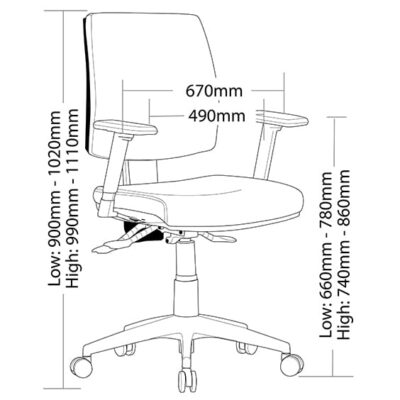 ST Virgo Fabric Upholstered Ergonomic Task Chair